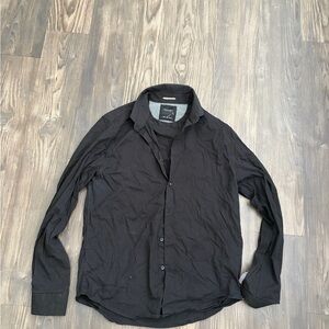 Elegant Black Casual Button Down Shirt